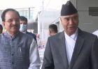 प्रधानमन्त्री देउवालाई नयाँ दिल्लीमा राज्य रक्षामन्त्री भट्टले गरे स्वागत