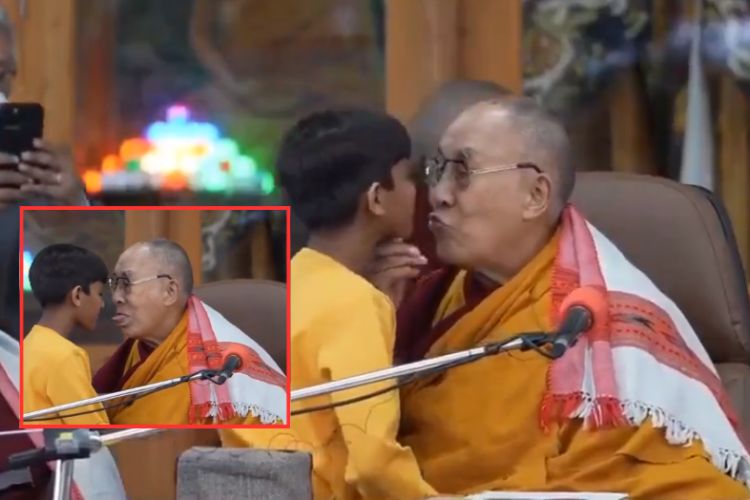 एक बालकलाई चुम्बन गरेकोमा आलोचना भएपछि दलाई लामाले मागे माफी
