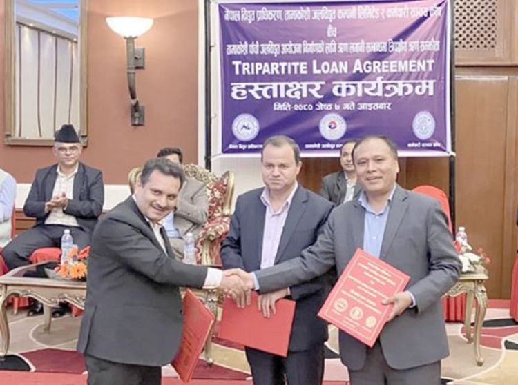 तामाकोसी पाँचौं जलविद्युत आयोजनामा लगानी जुट्यो, १३ अर्ब ७४ करोड ऋण सम्झौतामा हस्ताक्षर