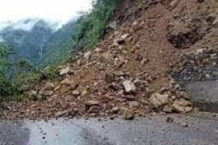 अविरल वर्षाका कारण पहिरो खस्दा सन्धिखर्क गोरुसिंगे सडक अवरुद्ध
