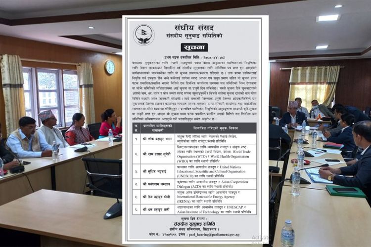 प्रस्तावित ६ राजदूतविरुद्ध उजुरी आह्वान, १० दिन भित्र उजुरी दिईसक्नु पर्ने