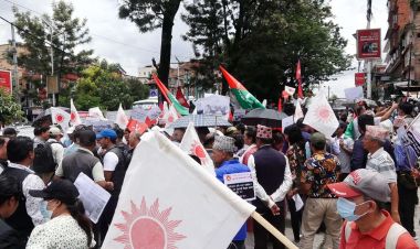 लम्पी स्किनलाई महामारी घोषणा गर्न माग गर्दै काठमाडौंमा एमालेको प्रर्दशन