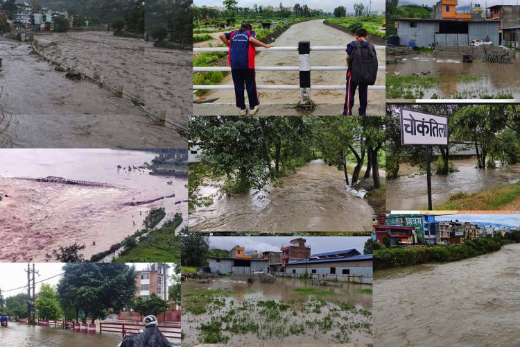 लगातारको वर्षाले देशैभरी बाढी–पहिरोको वितण्डा (फेटोफिचर)