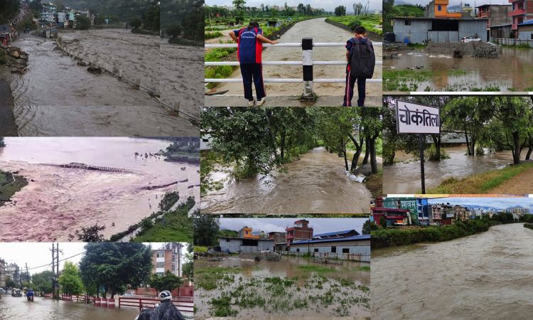 लगातारको वर्षाले देशैभरी बाढी–पहिरोको वितण्डा (फेटोफिचर)