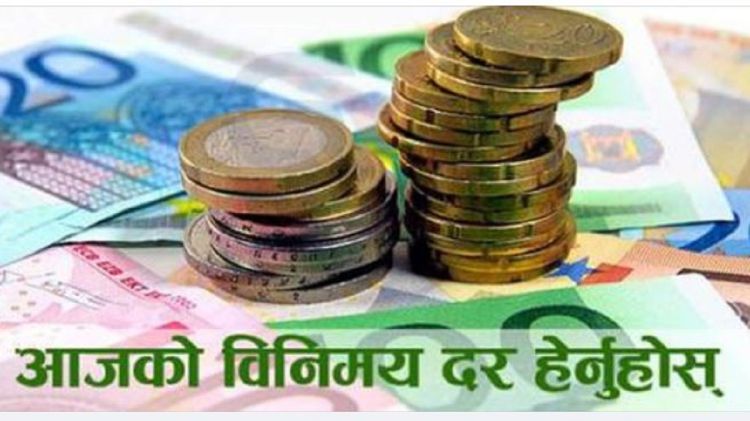 यस्तो छ आजको विदेशी मुद्राको विनिमयदर