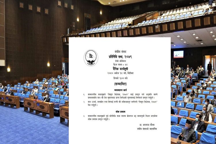 प्रतिनिधिसभा बैठक बस्दै, यस्तो छ सम्भावित कार्यसूची