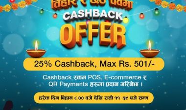 तिहार र छठलाई लक्षित गर्दै कुमारी बैंकद्वारा ‘क्यासब्याक अफर’ सार्वजनिक