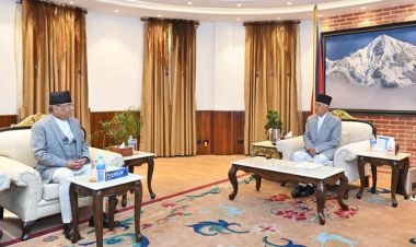 राष्ट्रपति पौडेल र प्रधानमन्त्री दाहाल प्रचण्डबीच भेटवार्ता