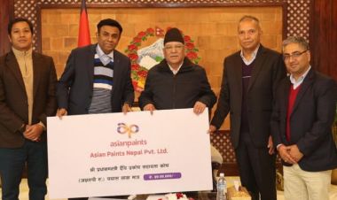 भूकम्प पीडितका लागि एशियन पेन्टस् नेपालद्वारा ५० लाख आर्थिक सहयोग