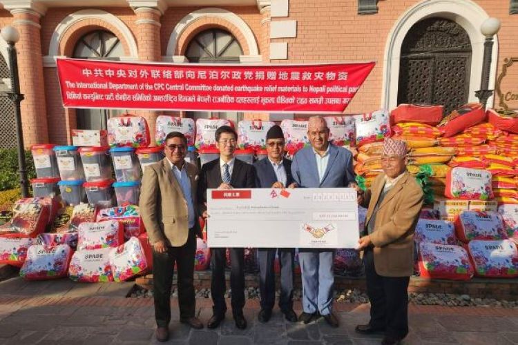 भूकम्प पीडितलाई चिनियाँ कम्युनिष्ट पार्टीद्वारा २ करोड भन्दा बढी सहयोग