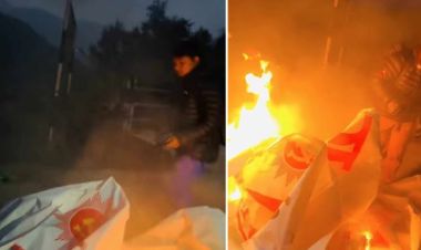 पहिचानवादीले जलाइदिए एमालेको गेट, ८ जना पक्राउ