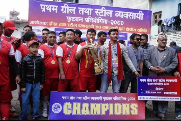 ग्रील तथा स्टील व्यवसायी फुटबल प्रतियोगिता:  सानो भर्‍याङ ठूलो भर्‍याङ इकाई विजयी