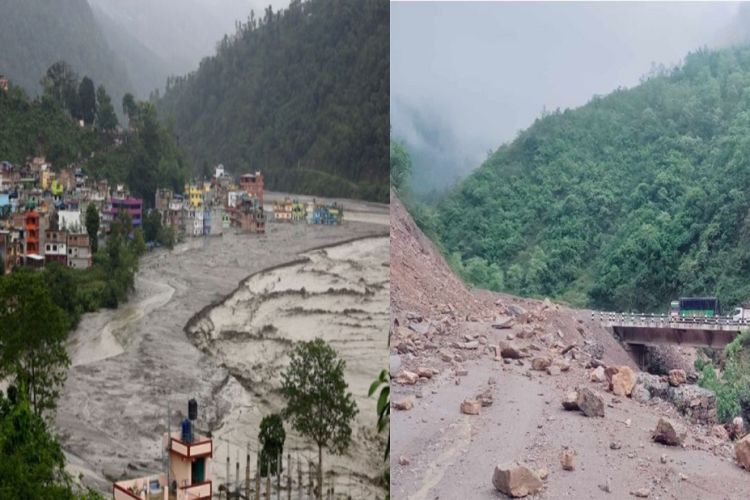 मेलम्चीको बाढीले बेलीब्रिज बगाउने खतरा, कालीगण्डकी करिडोर पनि ठप्प