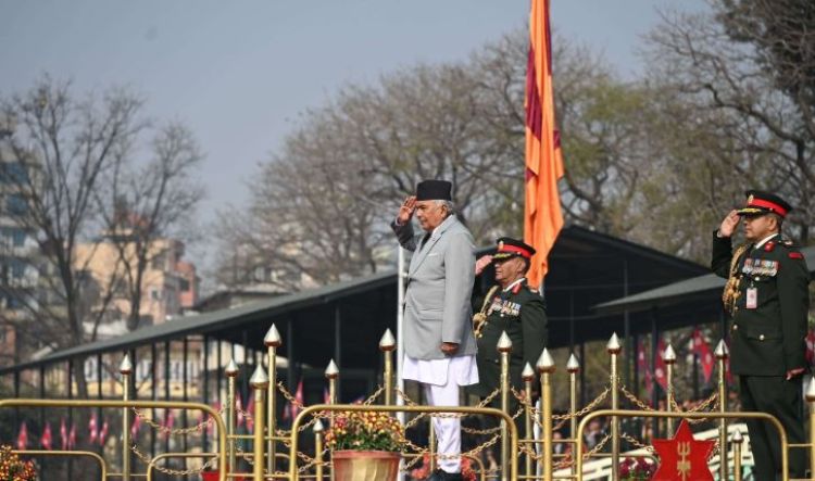  नेपाली सेना स्थापनाको २६२ औं वार्षिकोत्सबको अवसरमा राष्ट्रपति पौडेल टुँडिखेलमा