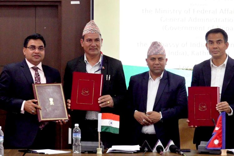 भारतीय दूताबासले १० वटा स्थानीय तहलाई सहयोग गर्ने, त्रिपक्षीय सम्झौता 