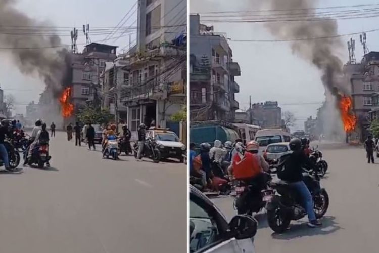 काठमाडौंको कलंकीमा आगलागी