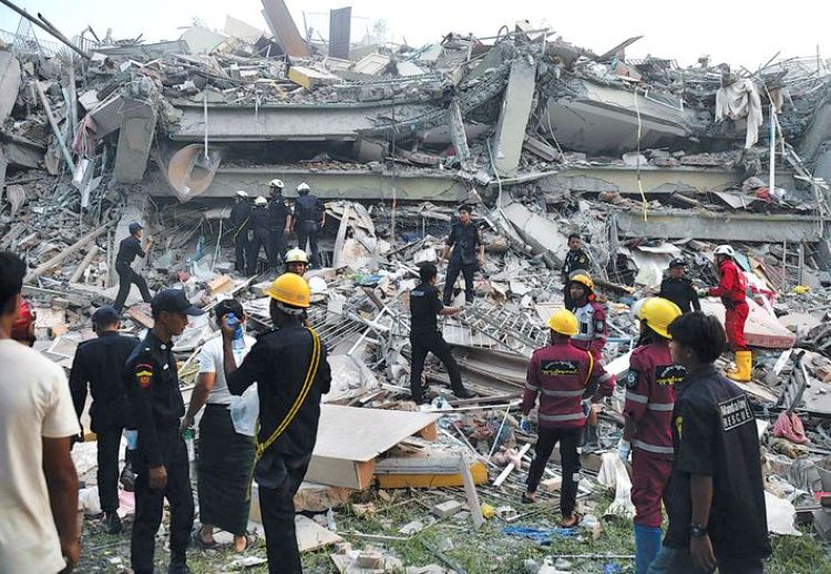 म्यानमार भूकम्पमा ज्यान गुमाउने २ हजार ८८६ पुग्यो, ३७३ अझै बेपत्ता