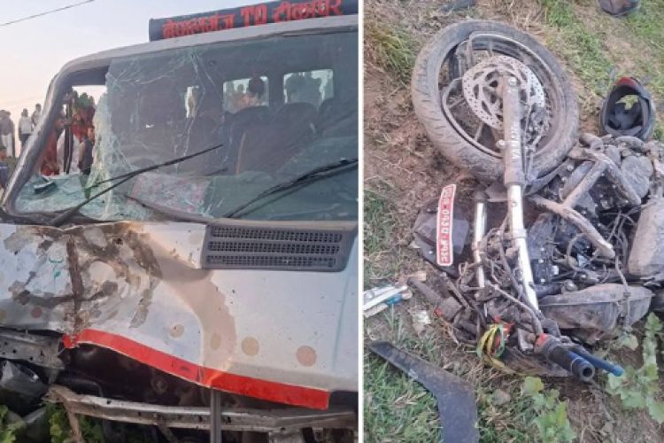 कैलालीमा हाईस र मोटरसाइकल ठोक्किँदा दुई जनाको मृत्यु